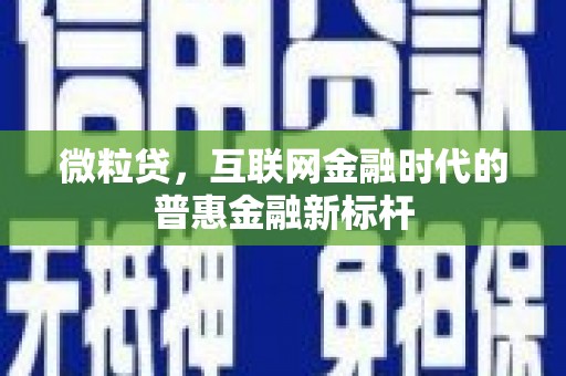 麻山微粒贷，互联网金融时代的普惠金融新标杆