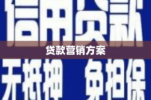 麻山贷款营销方案