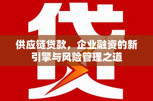 麻山供应链贷款，企业融资的新引擎与风险管理之道