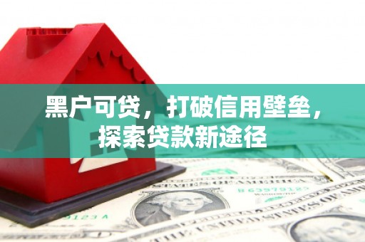 麻山黑户可贷，打破信用壁垒，探索贷款新途径