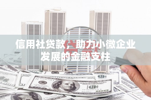 麻山信用社贷款，助力小微企业发展的金融支柱