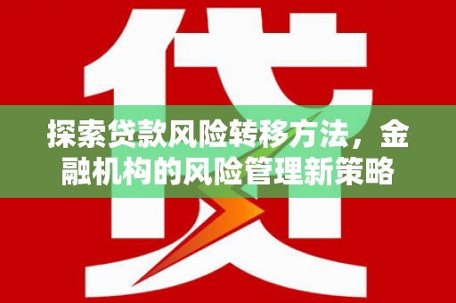 麻山探索贷款风险转移方法，金融机构的风险管理新策略