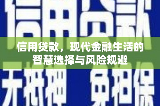 麻山信用贷款，现代金融生活的智慧选择与风险规避