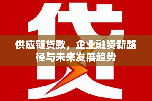 麻山供应链贷款，企业融资新路径与未来发展趋势