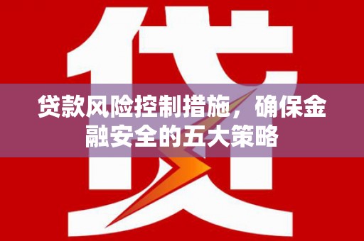 麻山贷款风险控制措施，确保金融安全的五大策略