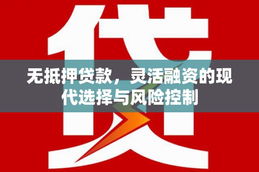 麻山无抵押贷款，灵活融资的现代选择与风险控制