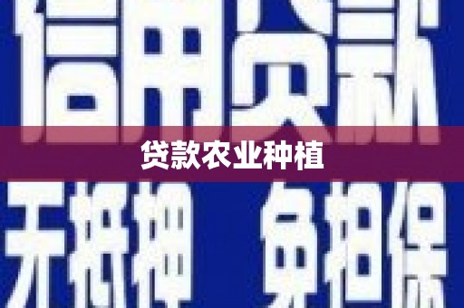 麻山贷款农业种植