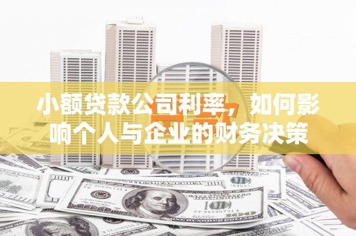 麻山小额贷款公司利率，如何影响个人与企业的财务决策