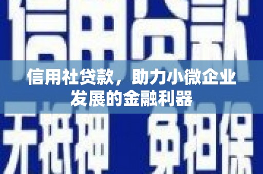 麻山信用社贷款，助力小微企业发展的金融利器