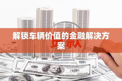 麻山解锁车辆价值的金融解决方案