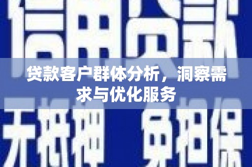 麻山贷款客户群体分析，洞察需求与优化服务